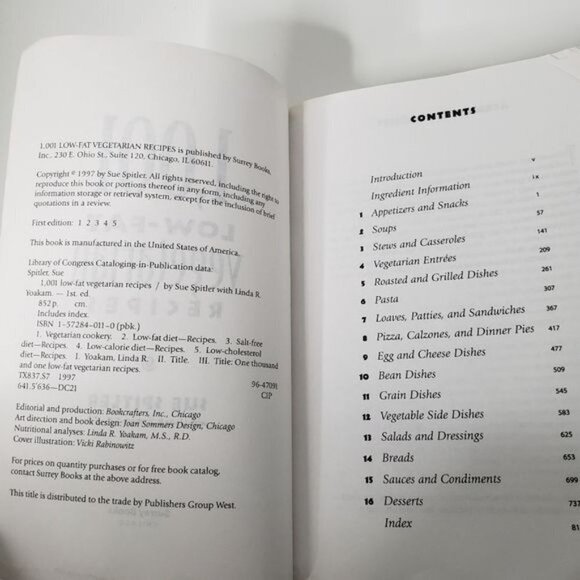 1,001 Low-Fat Vegetarian Recipes Cookbook Vintage 1997 - Picture 6 of 7